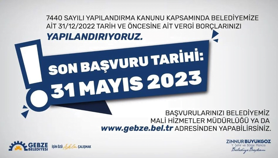 Gebze Belediyesi Vergi Borçlarını Yapılandırıyor Gebze Belediyesi Vergi Borçlarını Yapılandırıyor