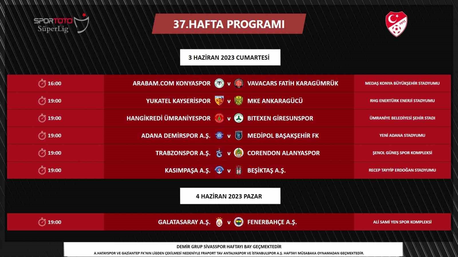 Galatasaray – Fenerbahçe derbisi 4 Haziran’da oynanacak
