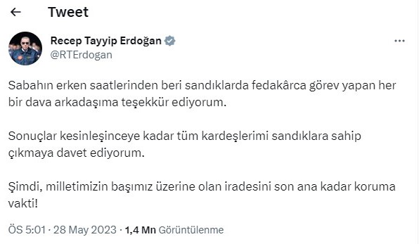 Cumhurbaşkanı Erdoğan’dan seçmenlere “sandıklara sahip çıkın” çağrısı