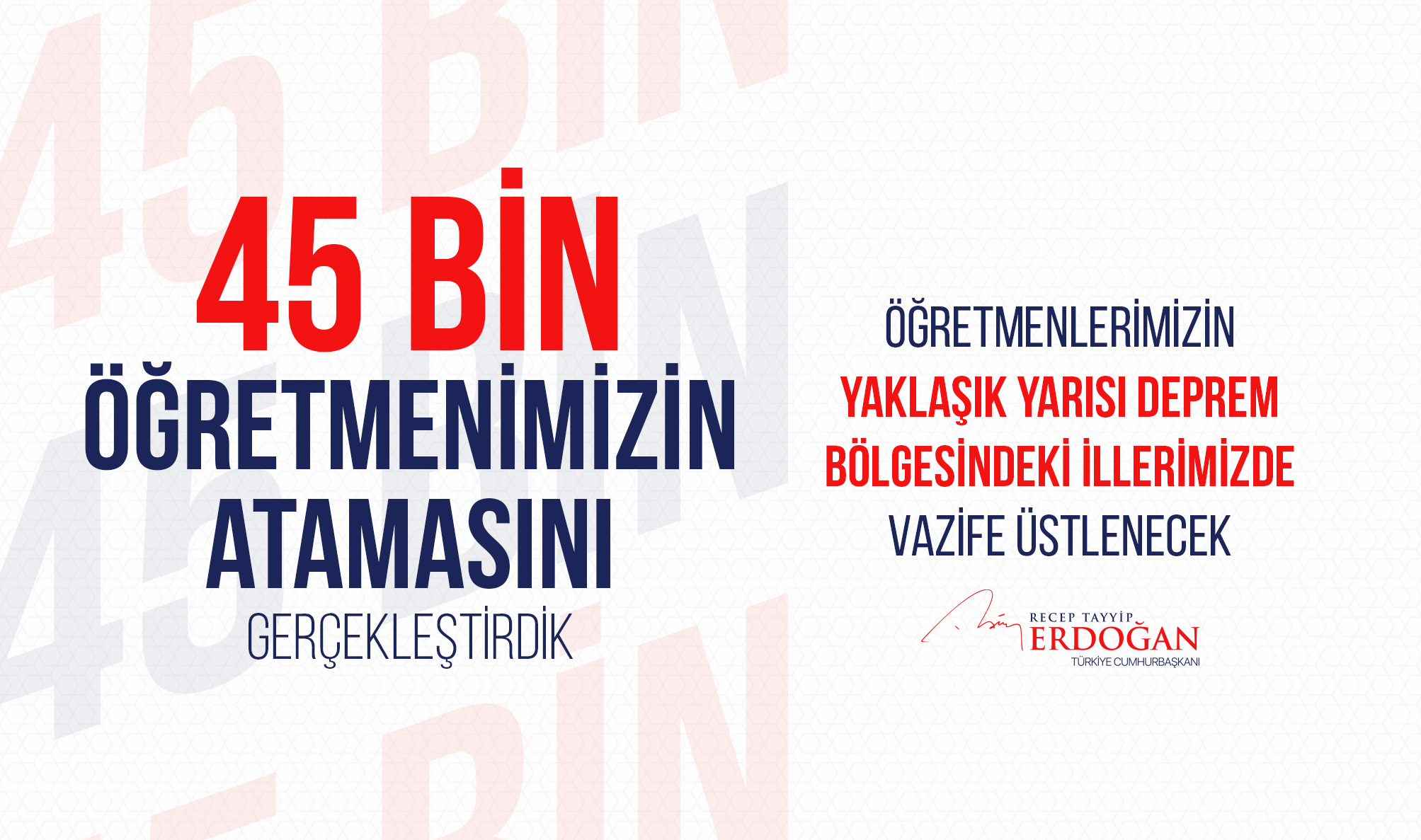 Cumhurbaşkanı Erdoğan: ''Cumhuriyet Tarihimizin En Büyük Öğretmen Atamasını Gerçekleştirdik.'' Cumhurbaşkanı Erdoğan: ''Cumhuriyet Tarihimizin En Büyük Öğretmen Atamasını Gerçekleştirdik.''