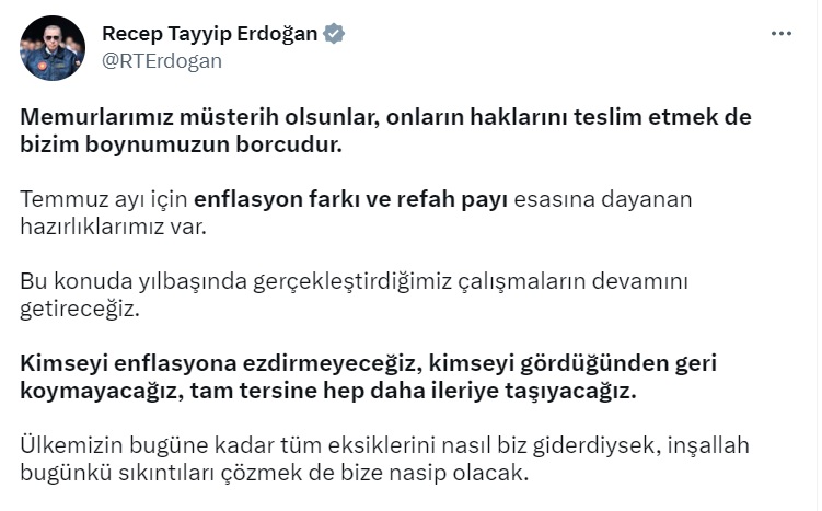 Cumhurbaşkanı Erdoğan: "Kimseyi Enflasyona Ezdirmeyeceğiz''