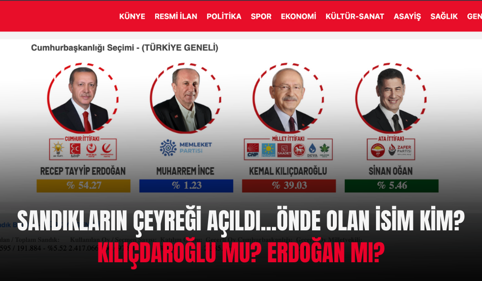 Sandıkların Çeyreği Açıldı…Önde Olan İsim Kim? Kılıçdaroğlu mu? Erdoğan mı?