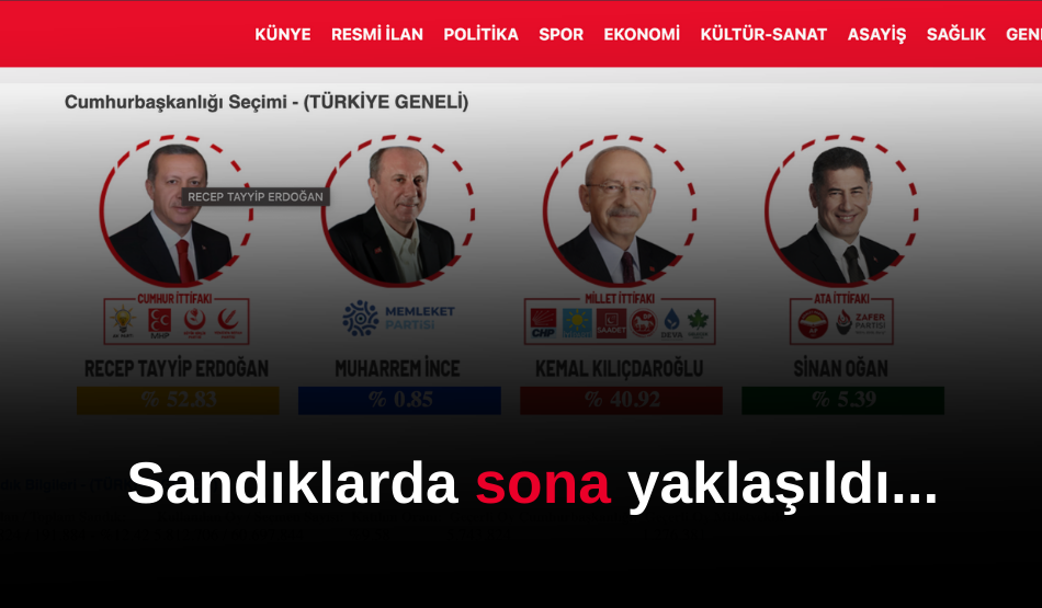 Sandıklarda sona geliniyor…