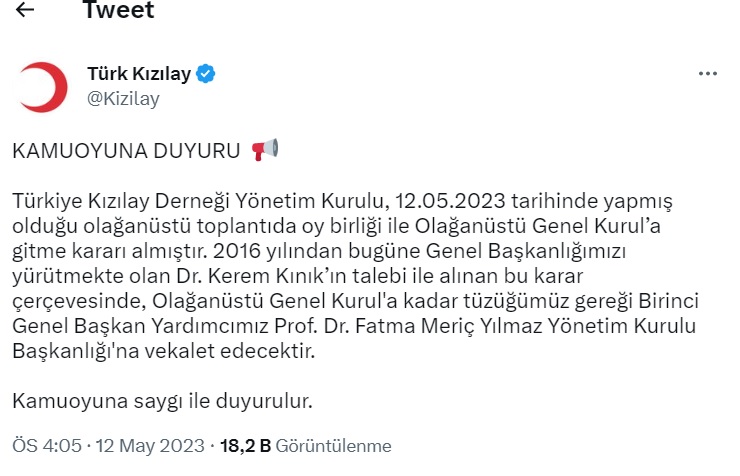 Son dakika...Kızılay Başkanı Kerem Kınık İstifa Etti! Son dakika...Kızılay Başkanı Kerem Kınık İstifa Etti!