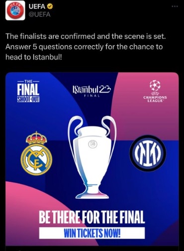 UEFA'dan Final Öncesi Tepki Çeken Hata! Paylaşım Hemen Silindi UEFA'dan Final Öncesi Tepki Çeken Hata! Paylaşım Hemen Silindi