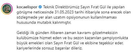 Kocaelispor'da Şok Ayrılık! Kocaelispor'da Şok Ayrılık!