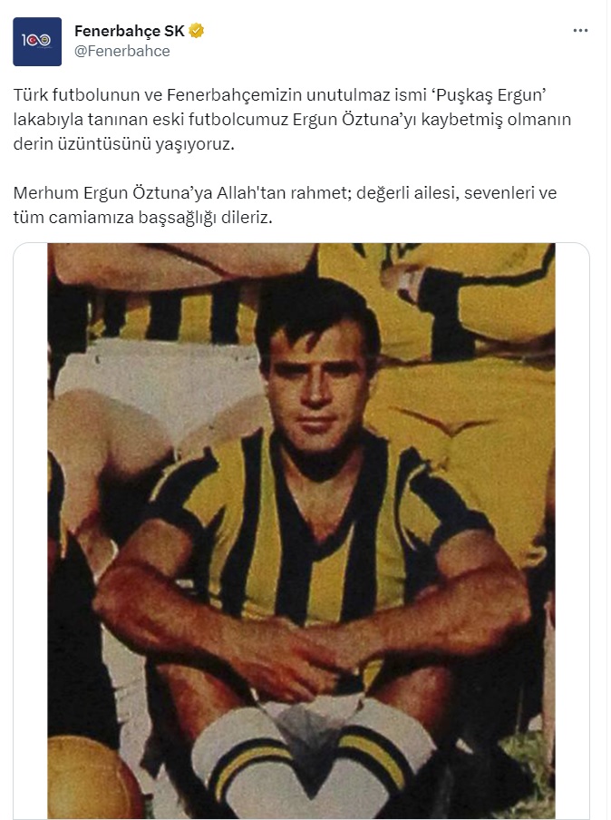 Fenerbahçe'nin Efsane Futbolcusu 'Puşkaş Ergun' Hayatını Kaybetti