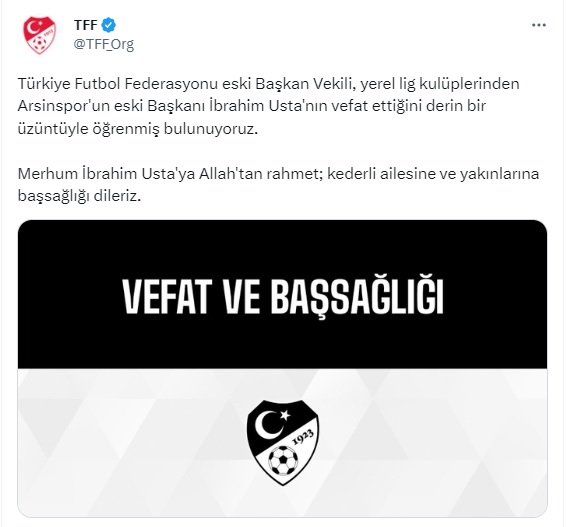 TFF Eski Başkan Vekili İbrahim Usta Hayatını Kaybetti