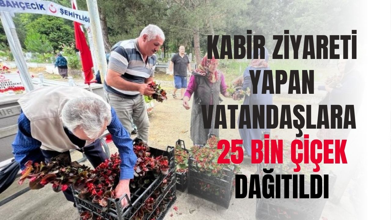 Kabir ziyareti yapan vatandaşlara 25 bin çiçek dağıtıldı