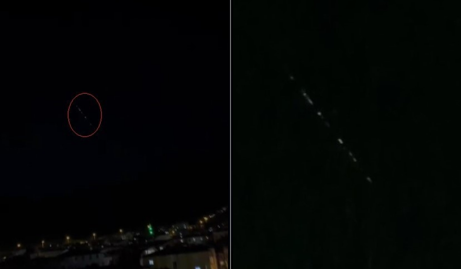 Kocaeli'de Gökyüzünde Aniden Beliren Sıralı Işıklar Merak Uyandırdı