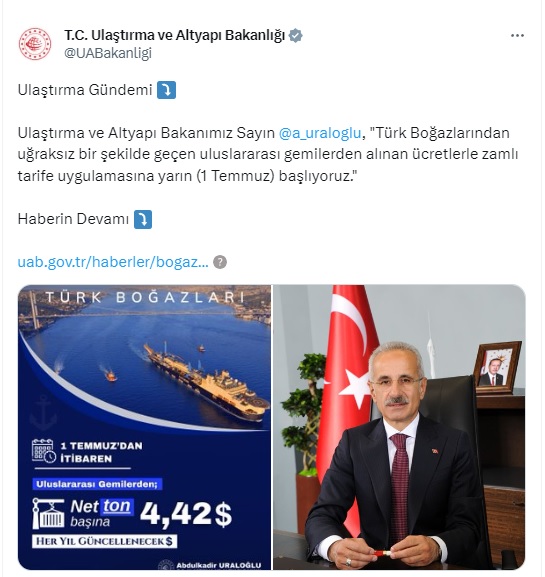 Boğazlardan Geçiş Ücreti Zamlandı! Yarından İtibaren Başlıyor Boğazlardan Geçiş Ücreti Zamlandı! Yarından İtibaren Başlıyor