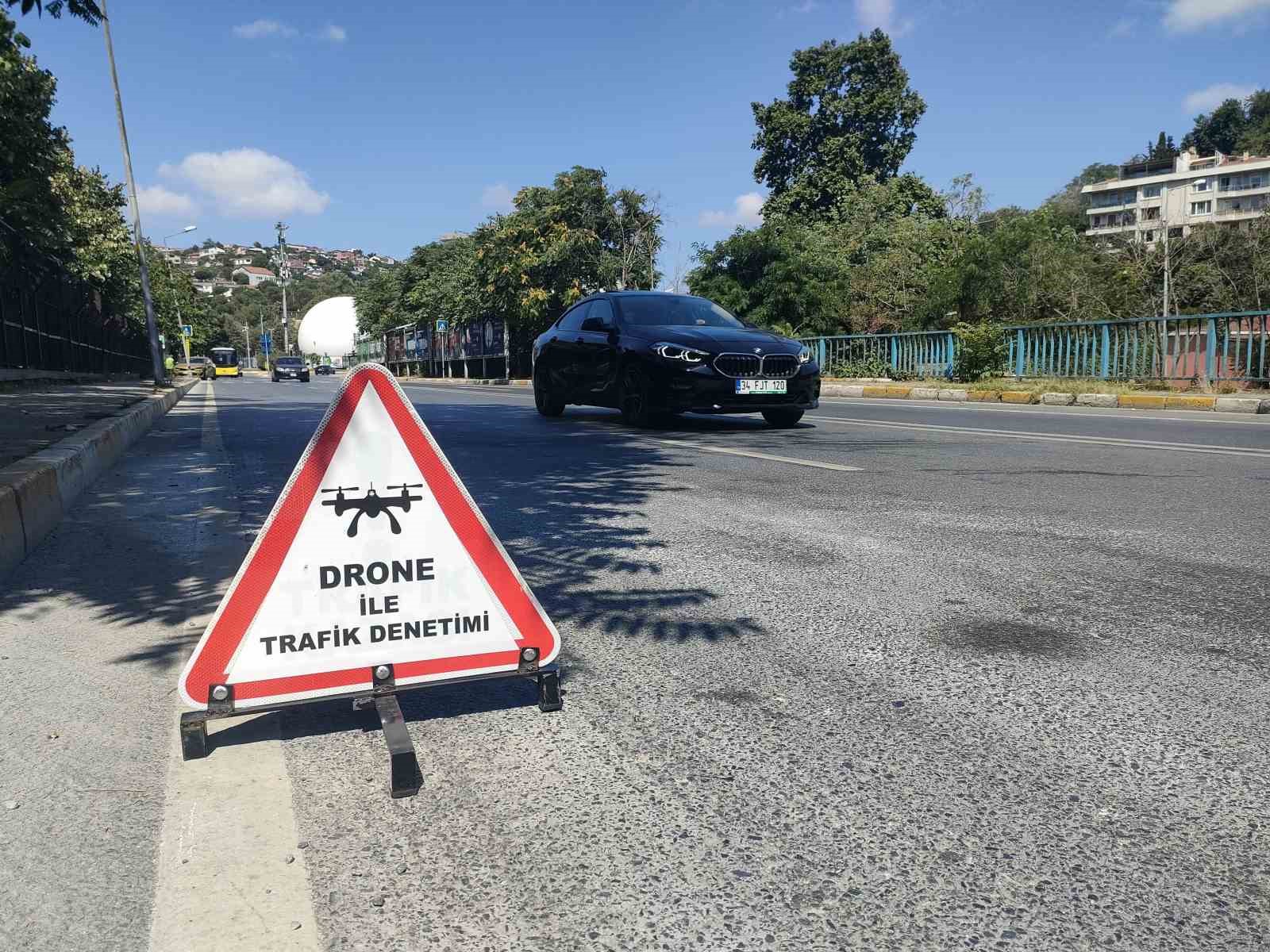 Sarıyer’de dron destekli trafik denetimi
