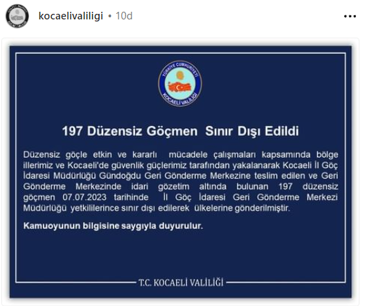 Kocaeli Valiliği açıkladı: 197 sınır dışı! Kocaeli Valiliği açıkladı: 197 sınır dışı!