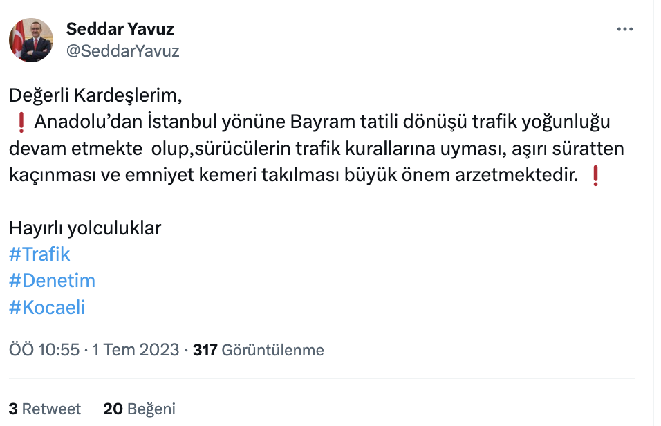 Vali Yavuz Uyardı! Vali Yavuz Uyardı!