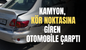 Kocaeli’de bir Kamyon, kör noktasına giren otomobile çarptı