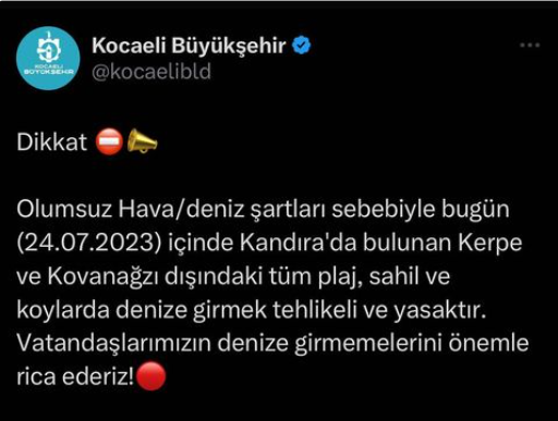 Kocaeli Belediyesi yasakladı! Kocaeli Belediyesi yasakladı!