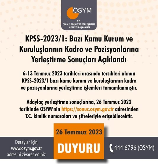 KPSS tercih sonuçları açıklandı KPSS tercih sonuçları açıklandı