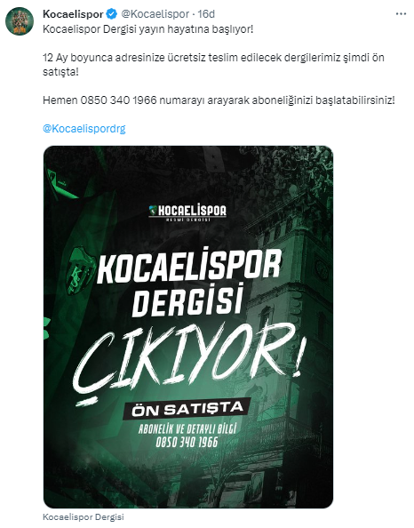 Kocaelispor dergi çıkartıyor Kocaelispor dergi çıkartıyor