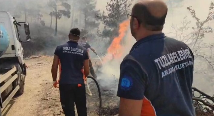 Tuzla Belediyesi, Çanakkale’deki orman yangını için seferber oldu