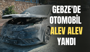 Gebze’de seyir halindeki otomobil alev alev yandı