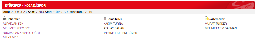 Kocaelispor-Eyüpspor maçının hakemi Alpaslan Şen! Kocaelispor-Eyüpspor maçının hakemi Alpaslan Şen!