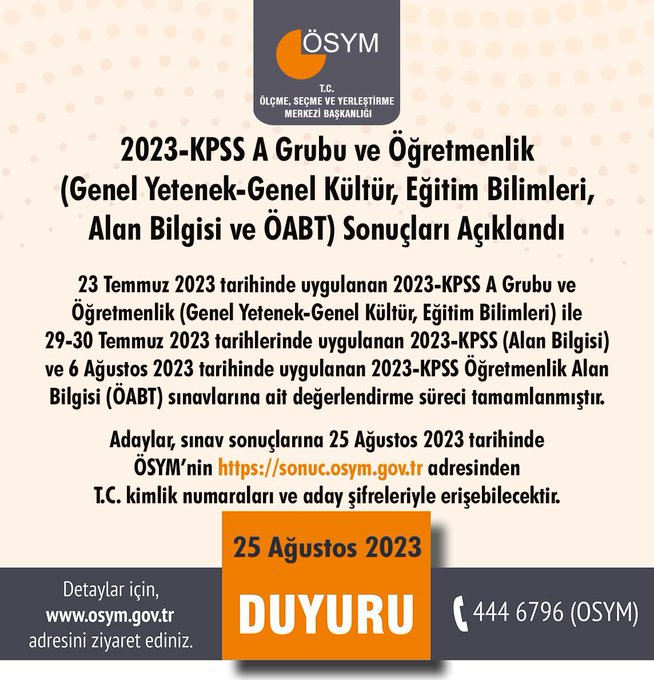 KPSS sonuçları açıklandı!