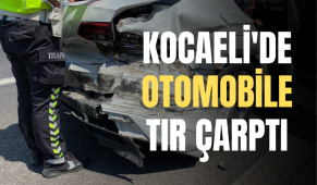 Kocaeli’de dinlenme tesisinden çıkan otomobile tır çarptı