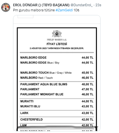 Sigaraya zam geldi! Sigaraya zam geldi!
