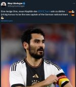 Almanya’da milli takımın yeni kaptanı İlkay Gündoğan