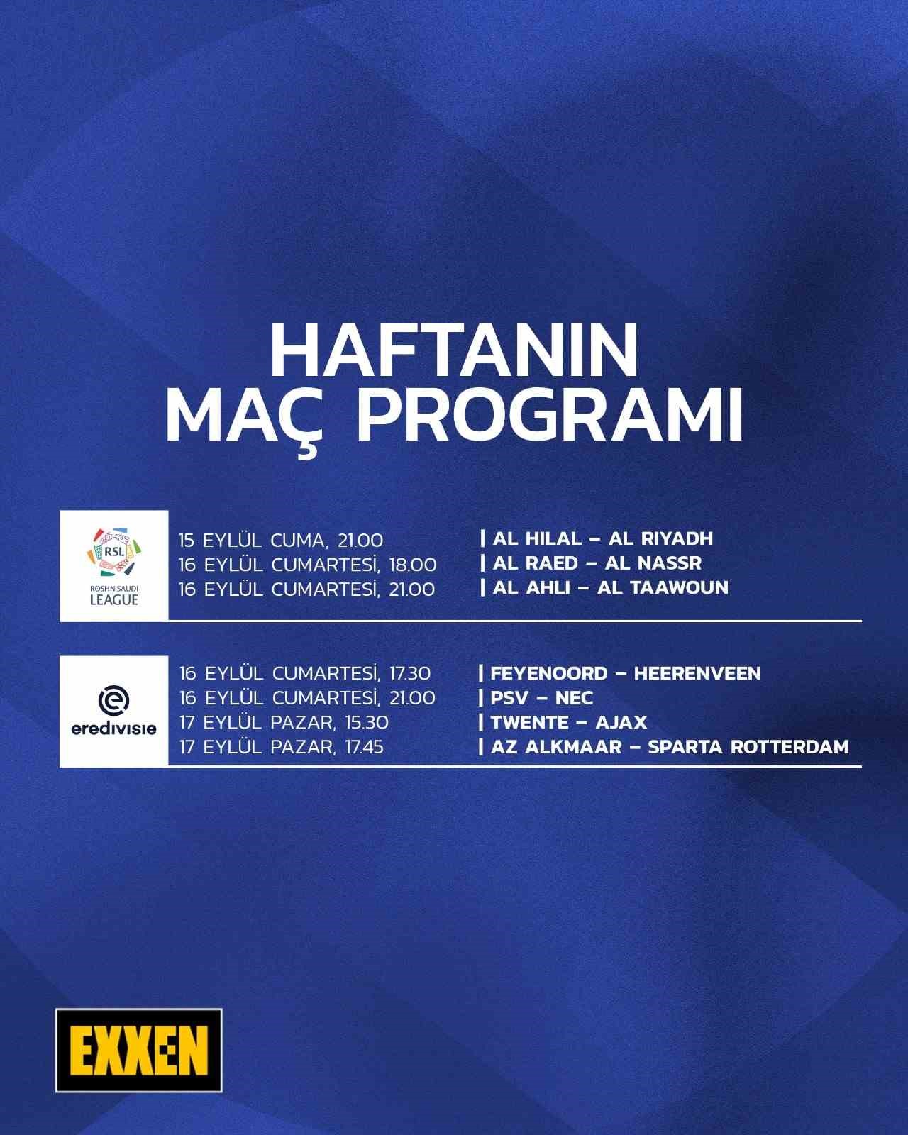 EXXEN’de hafta sonu maç heyecanı