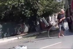 Arnavutköy’de yola sarkan ağacın dallarına çarpan kamyon şoförüne böyle saldırdılar