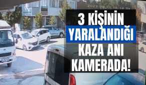 Çayırova’da 3 kişinin yaralandığı kaza anı kamerada!