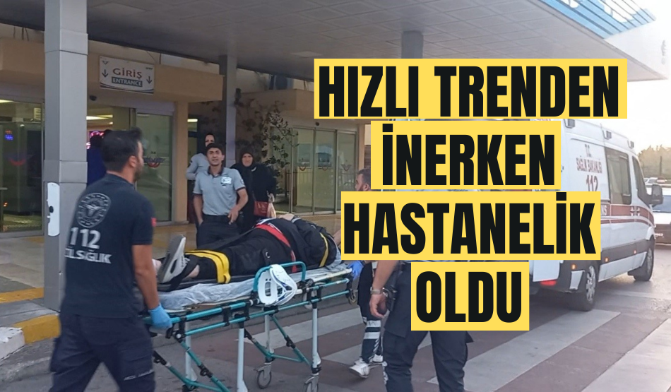 Kocaeli’de bir kadın hızlı trenden inerken hastanelik oldu