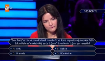 ATV'nin sevilen programında Gebze ile ilgili soru soruldu!