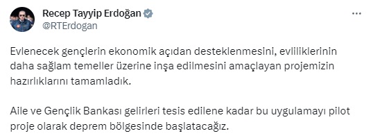 Yeni evlenen çiftlere faizsiz kredi! Cumhurbaşkanı duyurdu