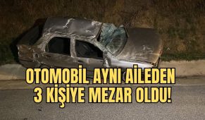 Otomobil aynı aileden 3 kişiye mezar oldu!