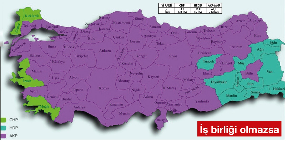 İYİ Parti araştırmasına göre Cumhur İttifakı 67 ilde kazanıyor İYİ Parti araştırmasına göre Cumhur İttifakı 67 ilde kazanıyor