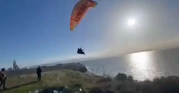 Yelkenkaya’da yamaç paraşütü heyecanı