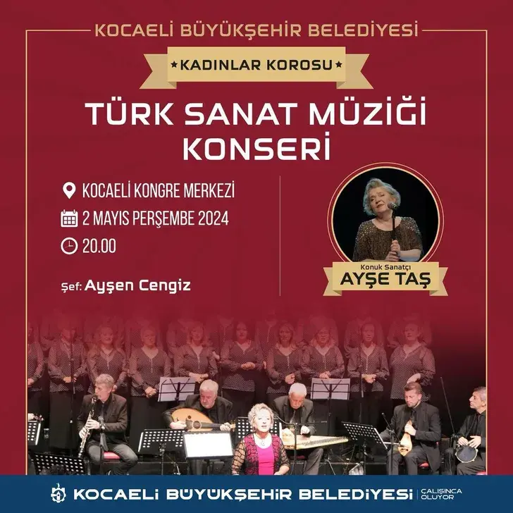 Kocaeli Büyükşehir’den Türk Sanat Müziği Konseri