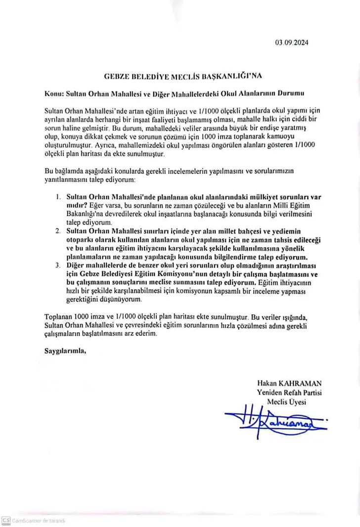 Sultan Orhan Mahallesi'nde Eğitim Krizi: İmza Kampanyası ve Önerge Mecliste Sultan Orhan Mahallesi'nde Eğitim Krizi: İmza Kampanyası ve Önerge Mecliste