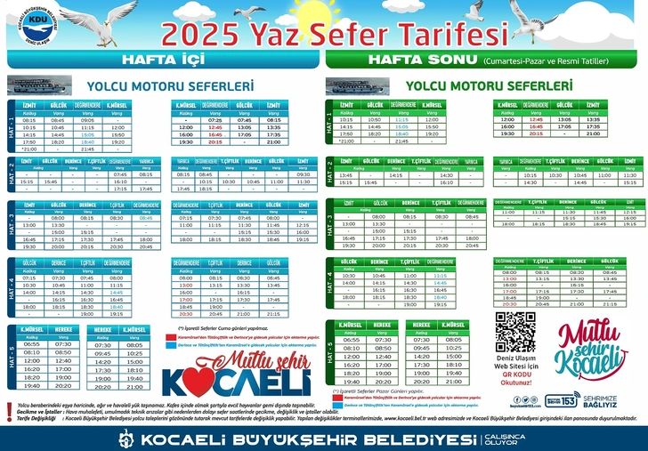 KOCAELİ'DE DENİZ ULAŞIMINDA YAZ SEFER TARİFESİ BAŞLIYOR!