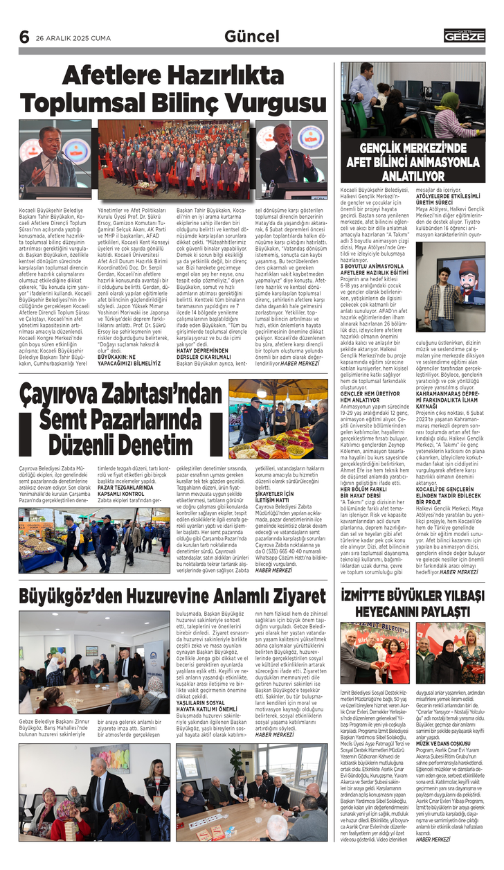 AFETLERE HAZIRLIKTA TOPLUMSAL BİLİNÇ VURGUSU