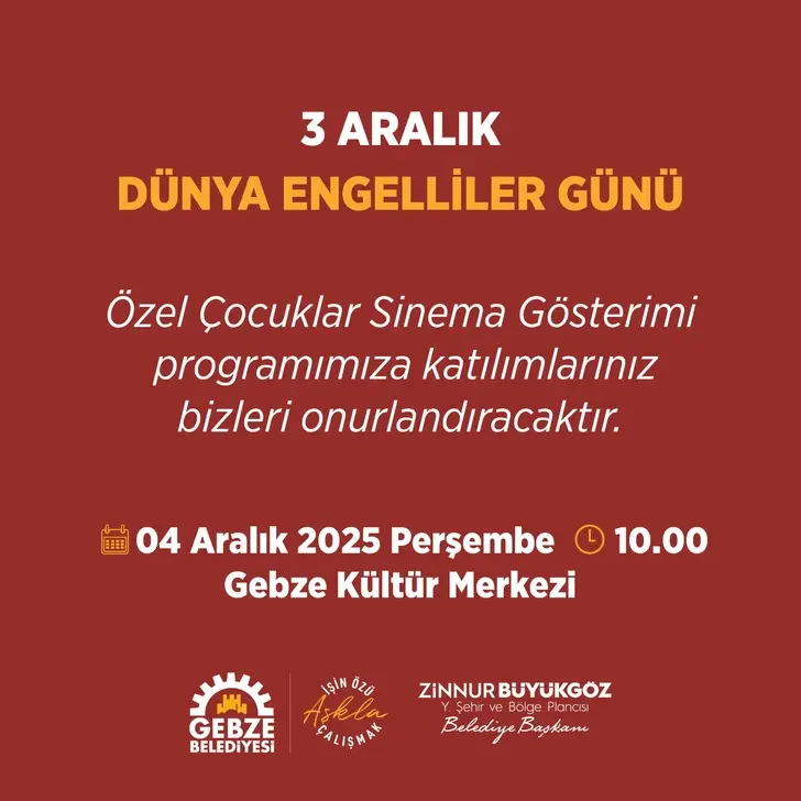 3 ARALIK DÜNYA ENGELLİLER GÜNÜ