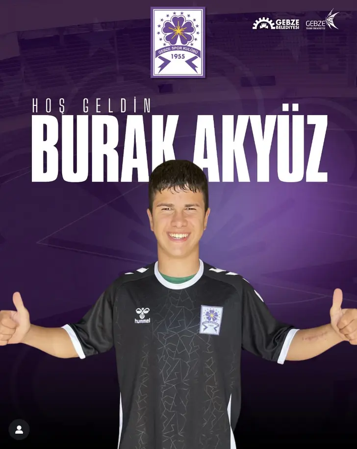 ALT YAPIDA YETİŞEN GENÇ OYUNCU BURAK AKYÜZ İLE GEBZESPOR ALT YAPIDA YETİŞEN GENÇ OYUNCU BURAK AKYÜZ İLE GEBZESPOR