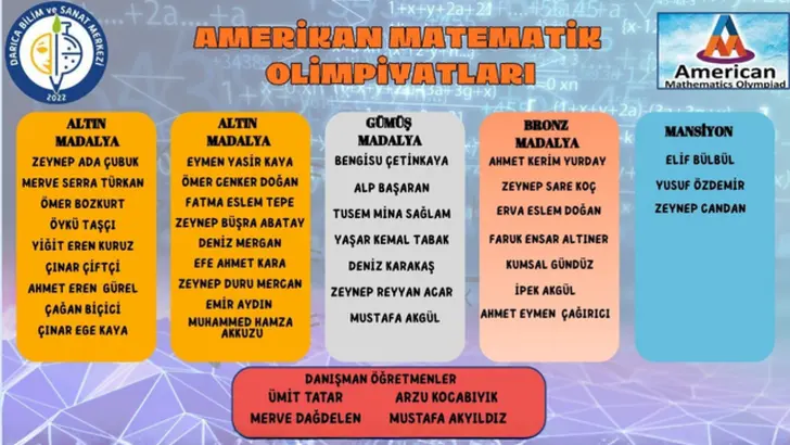 DARICA BİLSEM’DEN BÜYÜK BAŞARI