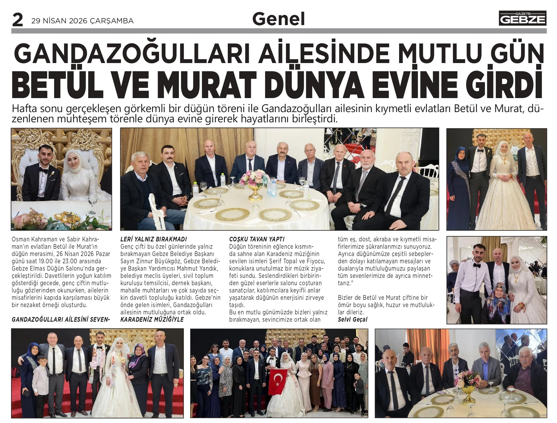 GANDAZOĞULLARI AİLESİNDE MUTLU GÜN