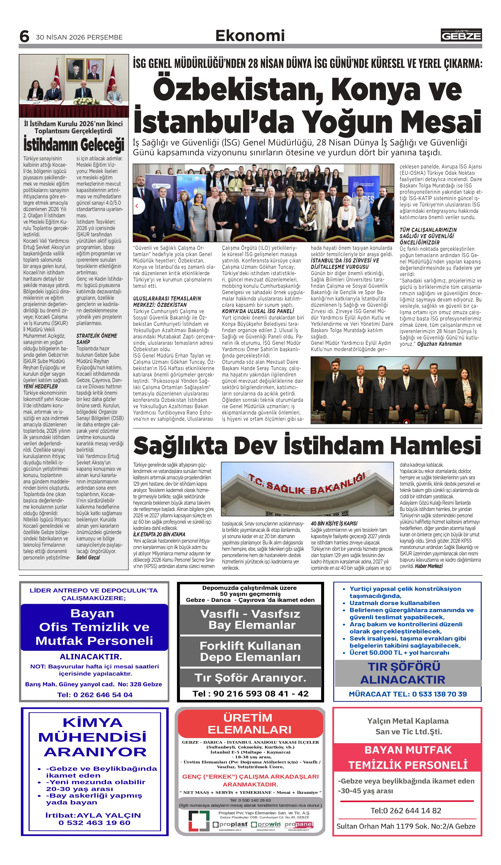 Özbekistan, Konya ve İstanbul’da Yoğun Mesai