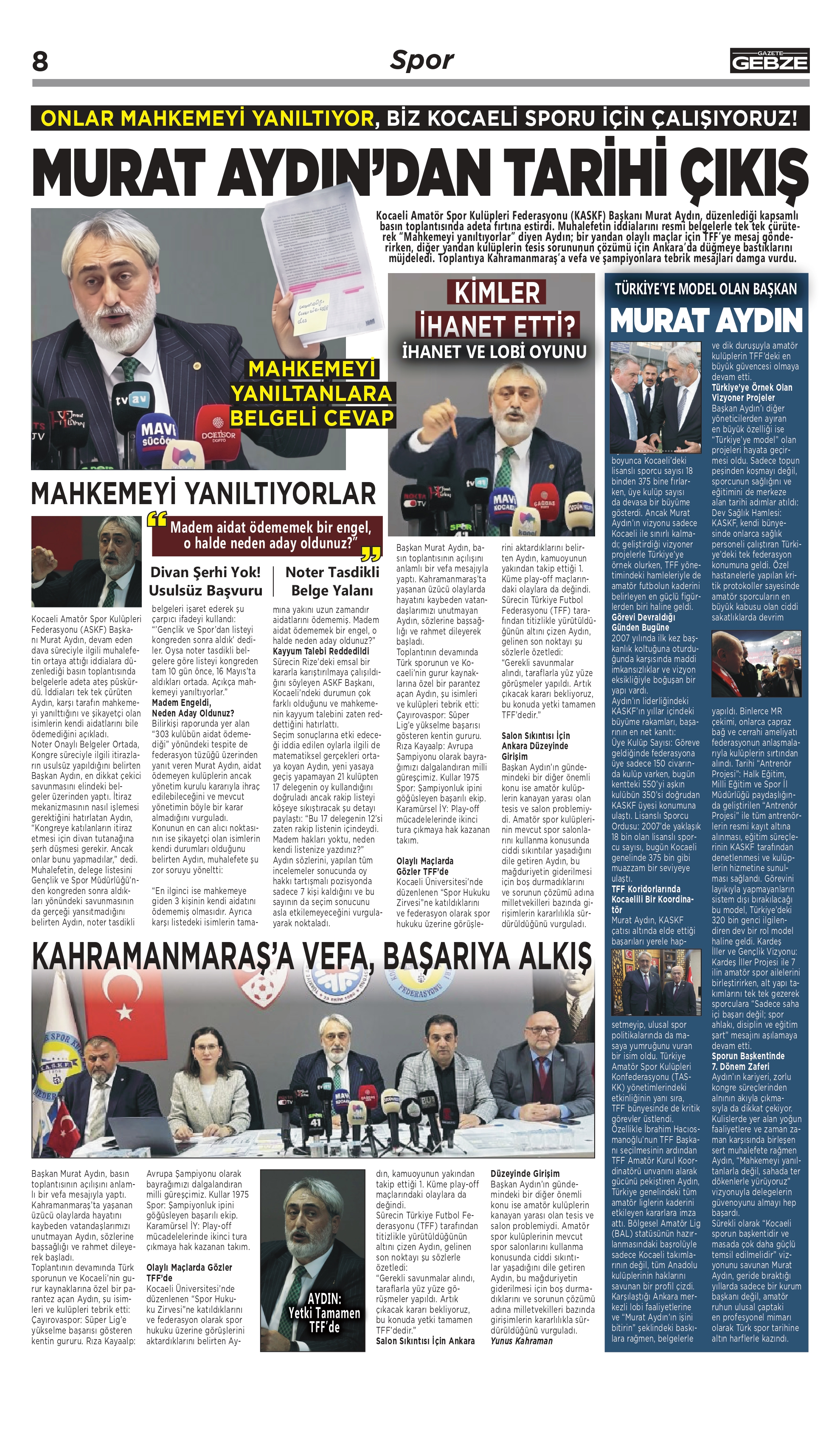 MURAT AYDIN'DAN TARİHİ ÇIKIŞ