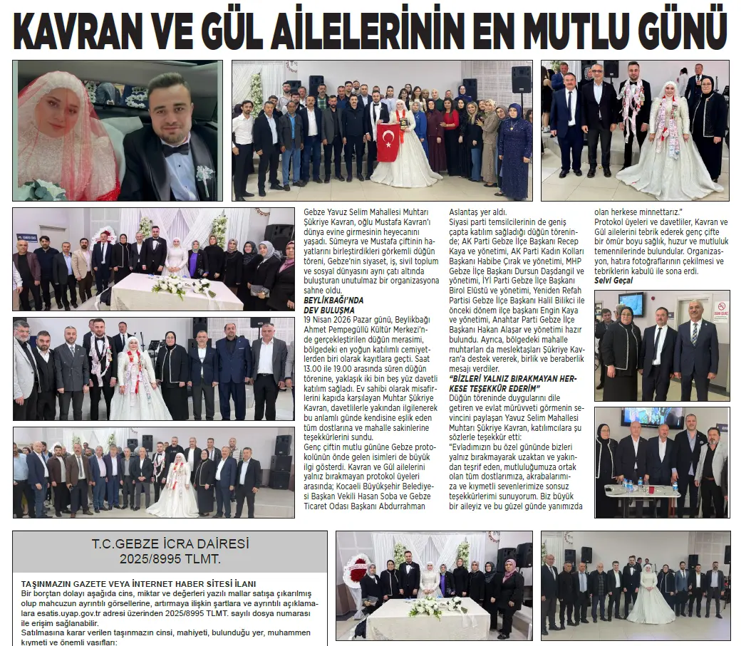 KAVRAN VE GÜL AİLELERİNİN EN MUTLU GÜNÜ