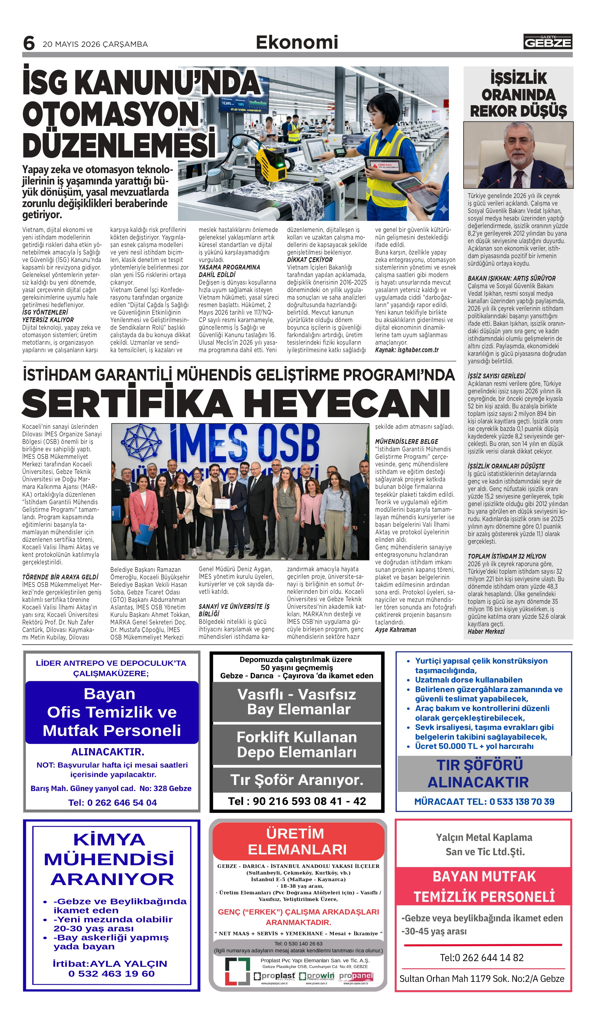 İSG KANUNU’NDA OTOMASYON DÜZENLEMESİ İSG KANUNU’NDA OTOMASYON DÜZENLEMESİ